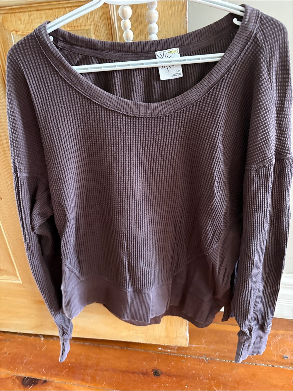 🚨🚨🚨DEAL!!!  3 FOR $35 Blue Waffle-Knit women’s Hooded Sweater - Picture 4 of 8